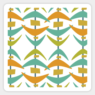 Colorful Boomerangs Mid Century Pattern Sticker